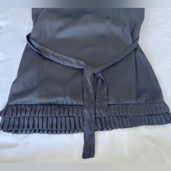 MANGO | Sleeveless Black Satin Mini Dress - Picture 10 of 16